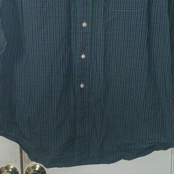 Brooks Brothers Original Polo Shirt green blue plaid long sleeve button down Sz - Picture 2 of 8